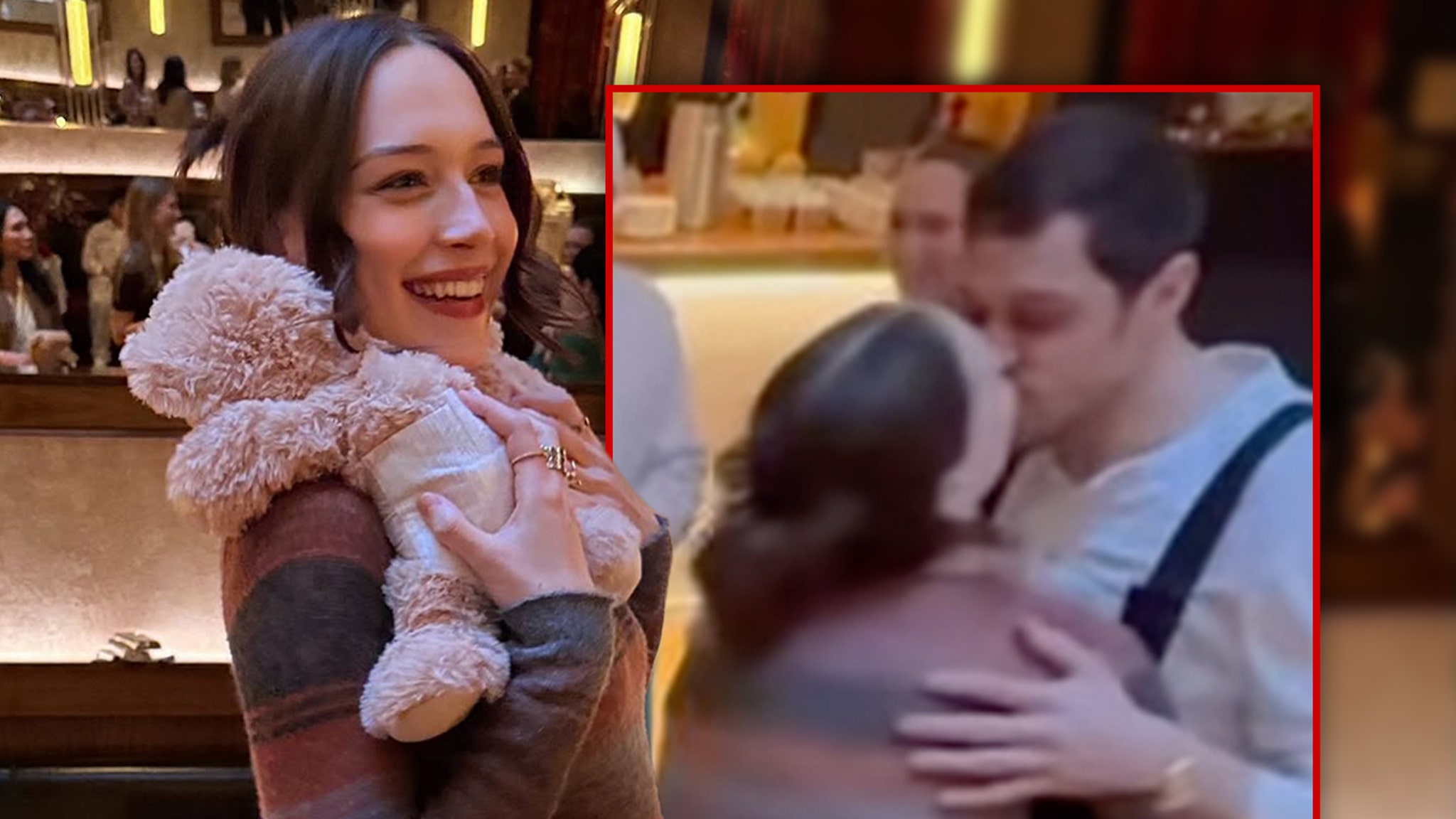 Pete Davidson y Elsie Hewitt comparten un beso apasionado en un baby shower