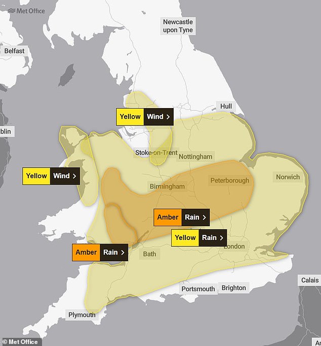 La tormenta Claudia azotará Gran Bretaña con seis pulgadas de lluvia en solo 12 horas: la Oficina Meteorológica emite una advertencia meteorológica ámbar