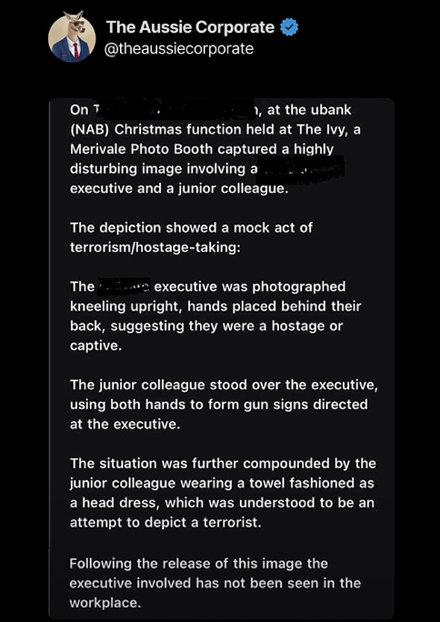 El director ejecutivo de Ubank emite una mordaz advertencia a toda la empresa después de despedir a un ejecutivo por un incidente “perturbador” en la fiesta de Navidad de la oficina