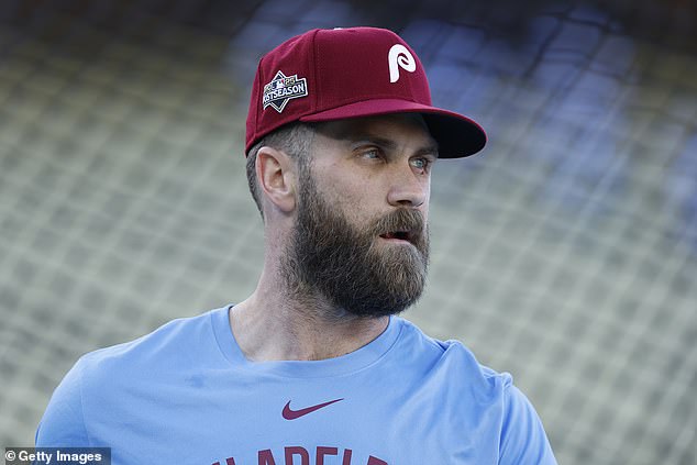 La estrella de la MLB, Bryce Harper, ataca discretamente a la dirección de los Filis con un puntiagudo mensaje en su camiseta de temporada baja