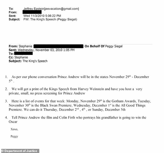 Jeffrey Epstein intentó reclutar a Andrew y Queen en la campaña del Oscar de Harvey Weinstein para The King’s Speech, según muestran los correos electrónicos publicados