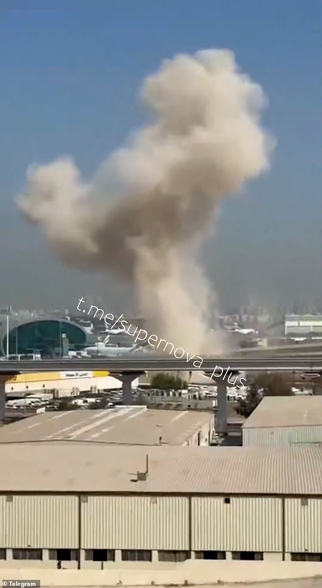 Aeropuerto de Dubai alcanzado por un dron iraní: gran explosión cuando los pasajeros listos para partir recibieron órdenes de evacuar aviones y terminales