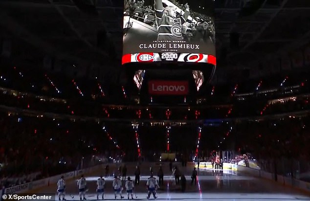 Un momento conmovedor Los Carolina Hurricanes rindieron homenaje a Claude Lemieux días después de su última aparición en un partido de playoffs de la NHL