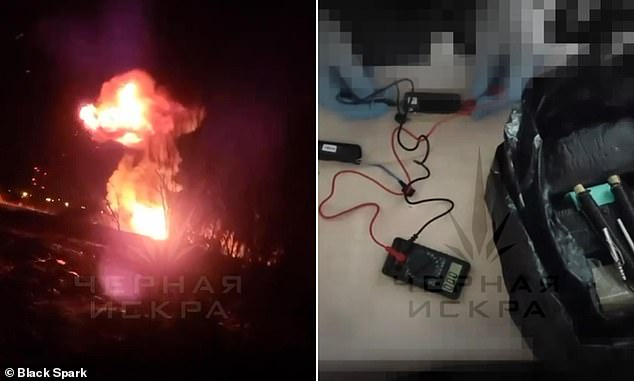 Dentro de la resistencia rusa que busca derrocar a Putin: Imágenes exclusivas muestran a los rebeldes pro Ucrania ‘Black Spark’ ‘bombardeando objetivos estratégicos’