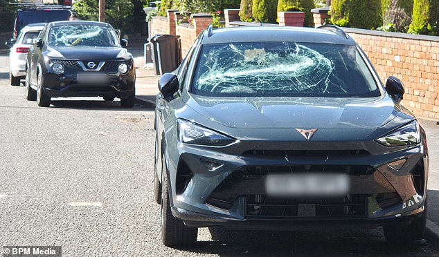Los cristales de más de 40 coches aparcados fueron rotos con una palanca antes de que arrestaran al joven de 28 años.