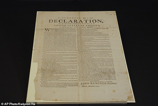 Una copia auténtica extremadamente rara de la Declaración de Independencia ha sido encontrada milagrosamente después de haber estado escondida en otro país durante 250 años.