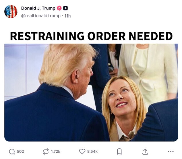 Trump intensifica la disputa con Georgia Meloni mientras ella se burla del primer ministro italiano con una imagen de “necesidad de controlar” antes de la cumbre de la OTAN