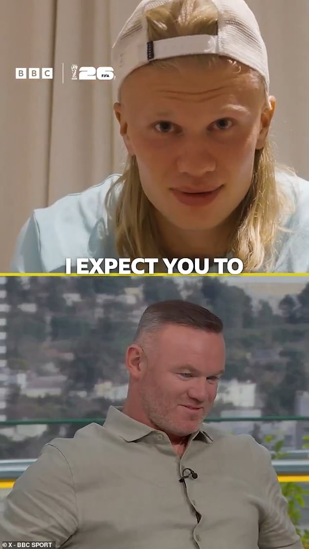 Erling Haaland insta a Wayne Rooney a cumplir su promesa de remar después de que un experto de la BBC prometiera “remar por el río Mersey” si Noruega vence a Brasil en la Copa del Mundo.