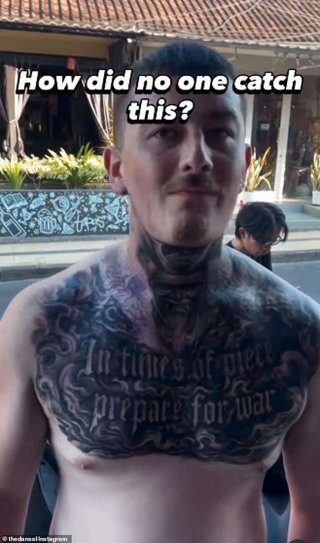El épico tatuaje de un turista falló en Bali: una advertencia urgente para los australianos: “Obtienes lo que pagas”