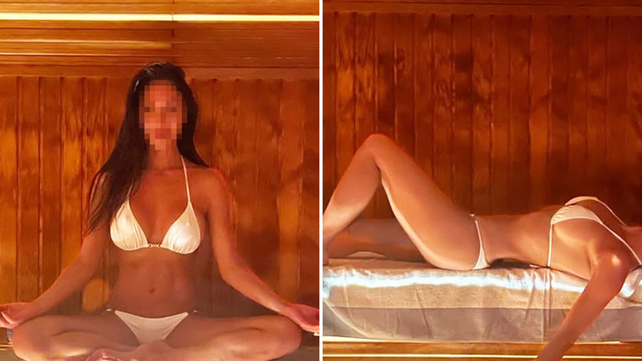 ¿”Don’t Cha” quiere conquistar a la sexy estrella de la sauna con su bikini blanco?