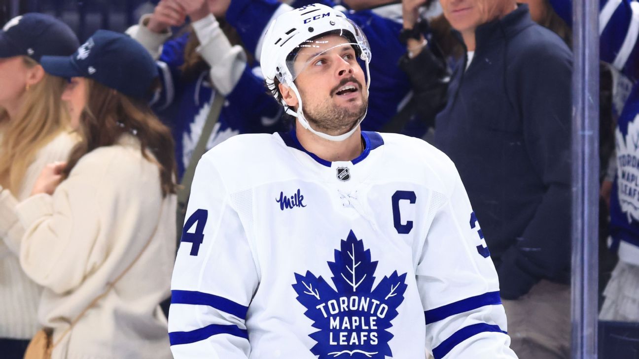 Auston Matthews de los Leafs puede perderse la semana por una lesión en la parte inferior del cuerpo