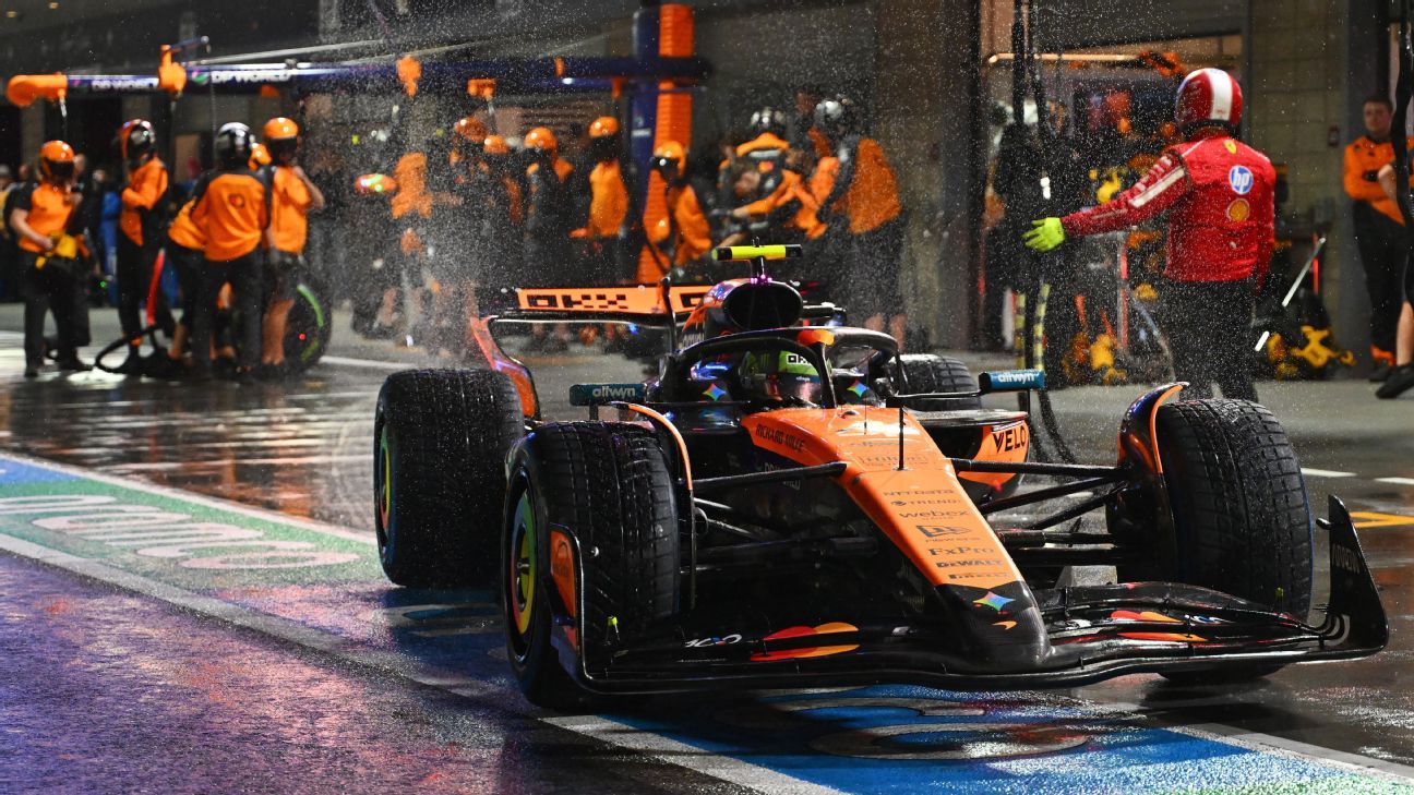 GP de Las Vegas: Norris vence a Verstappen y logra la pole en la clasificación en mojado