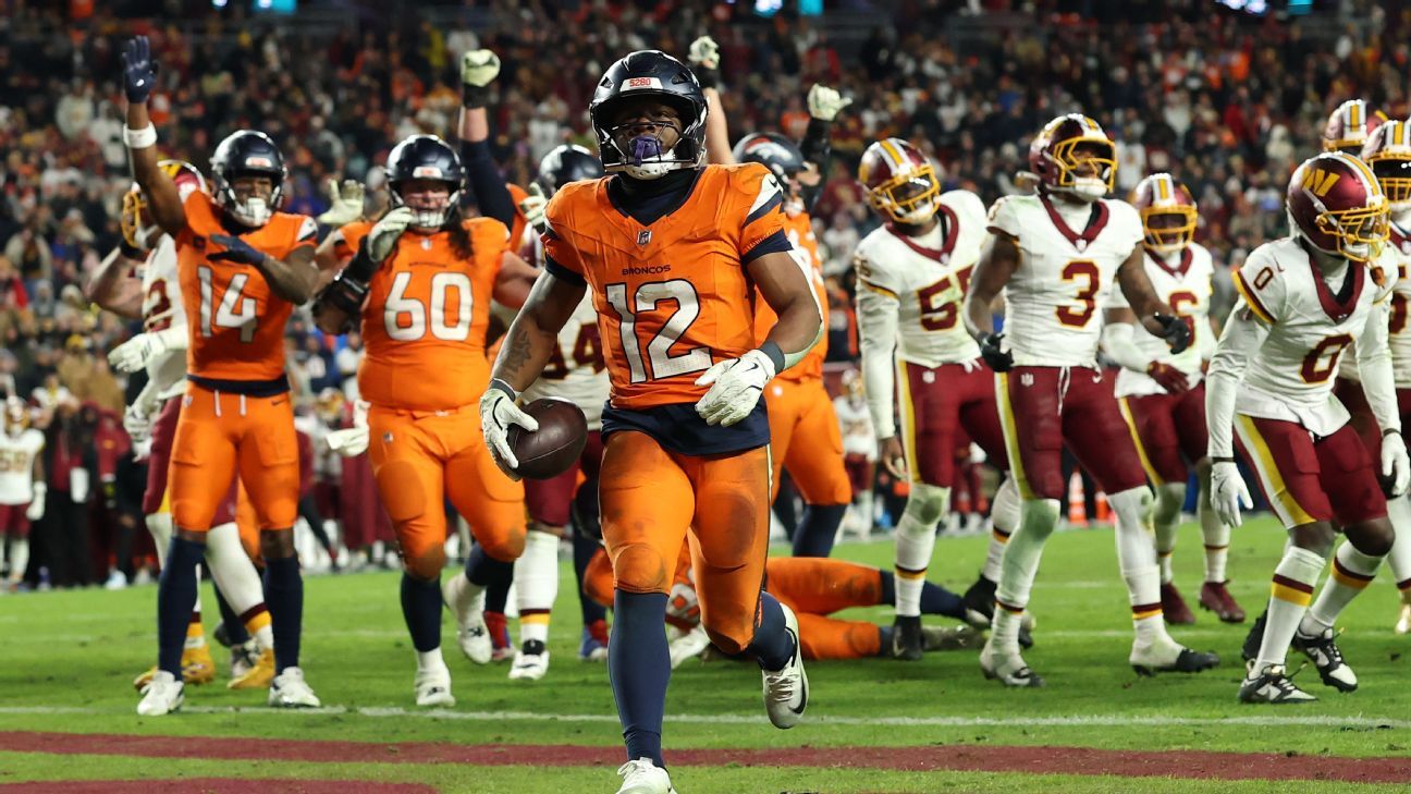 Clasificación de fútbol de fantasía de la semana 14: RJ Harvey arriba, Travis Kelce abajo