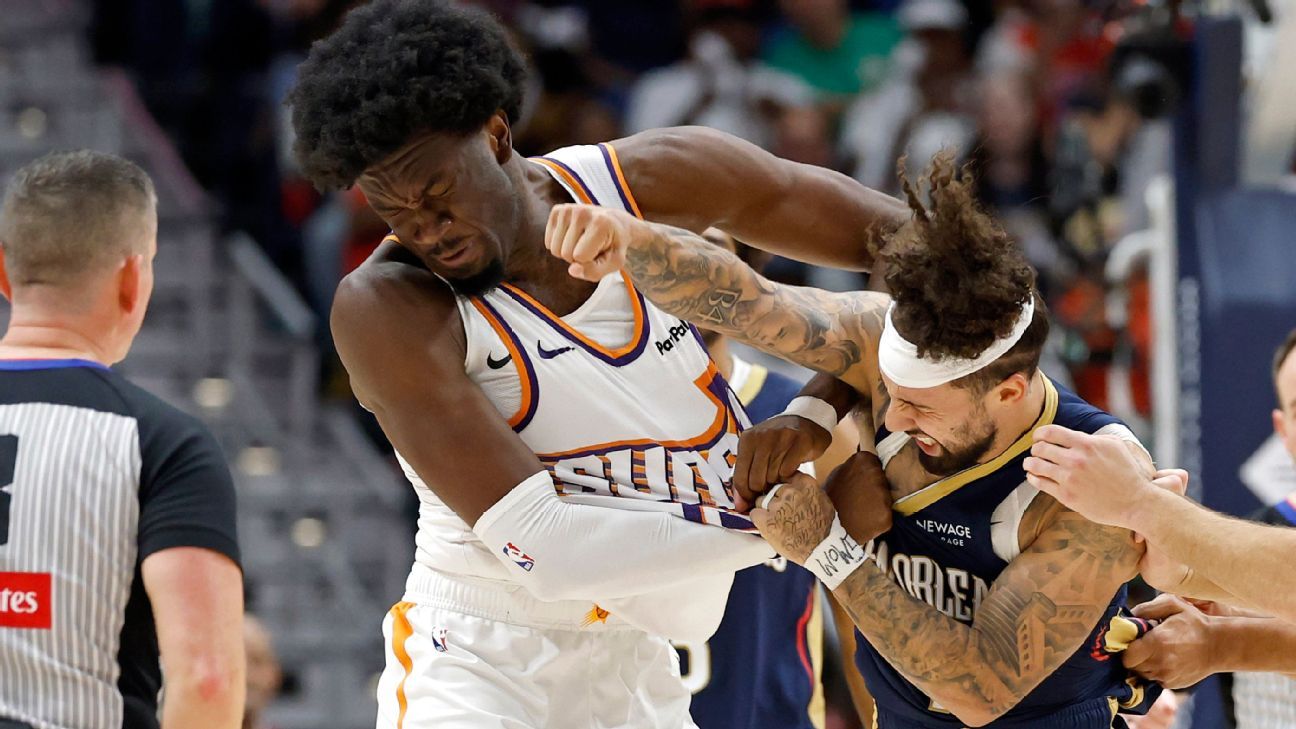 José Alvarado de los Pelicans y Mark Williams de los Suns expulsados tras pelea