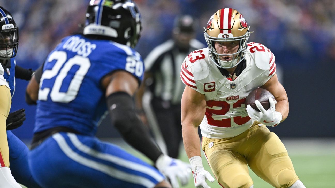 Bears-49ers se inclina a favor de la ofensiva, CMC sirve como presentador de DFS en ‘Sunday Night Football’