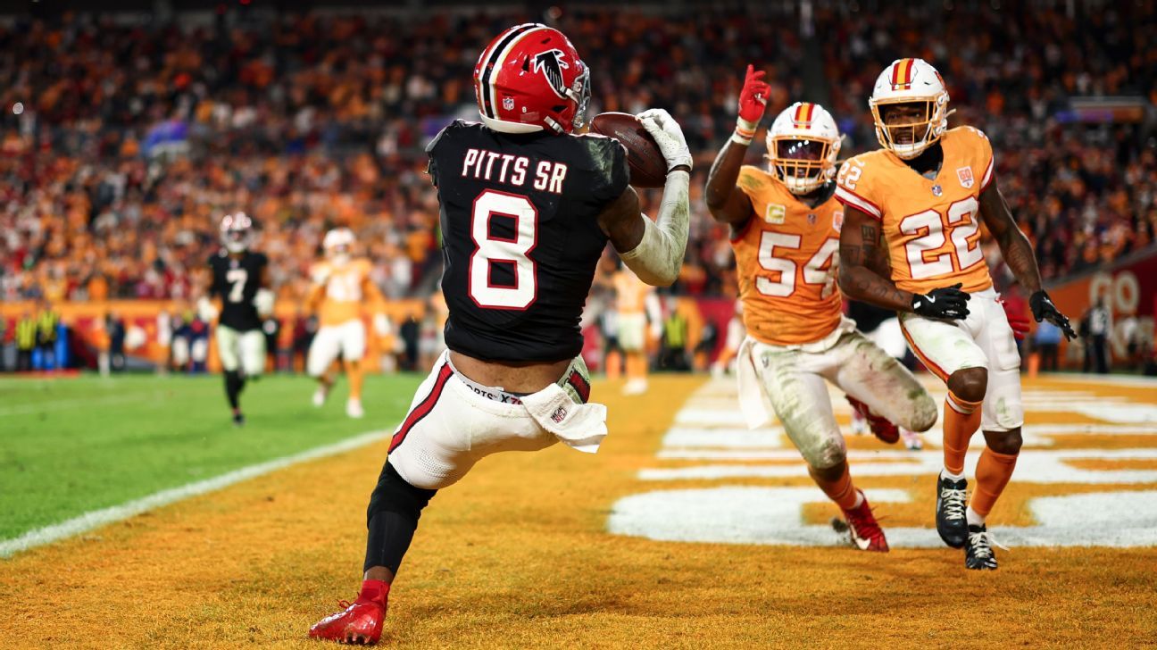 Candidatos a etiqueta de franquicia de la NFL 2026: Kyle Pitts, George Pickens