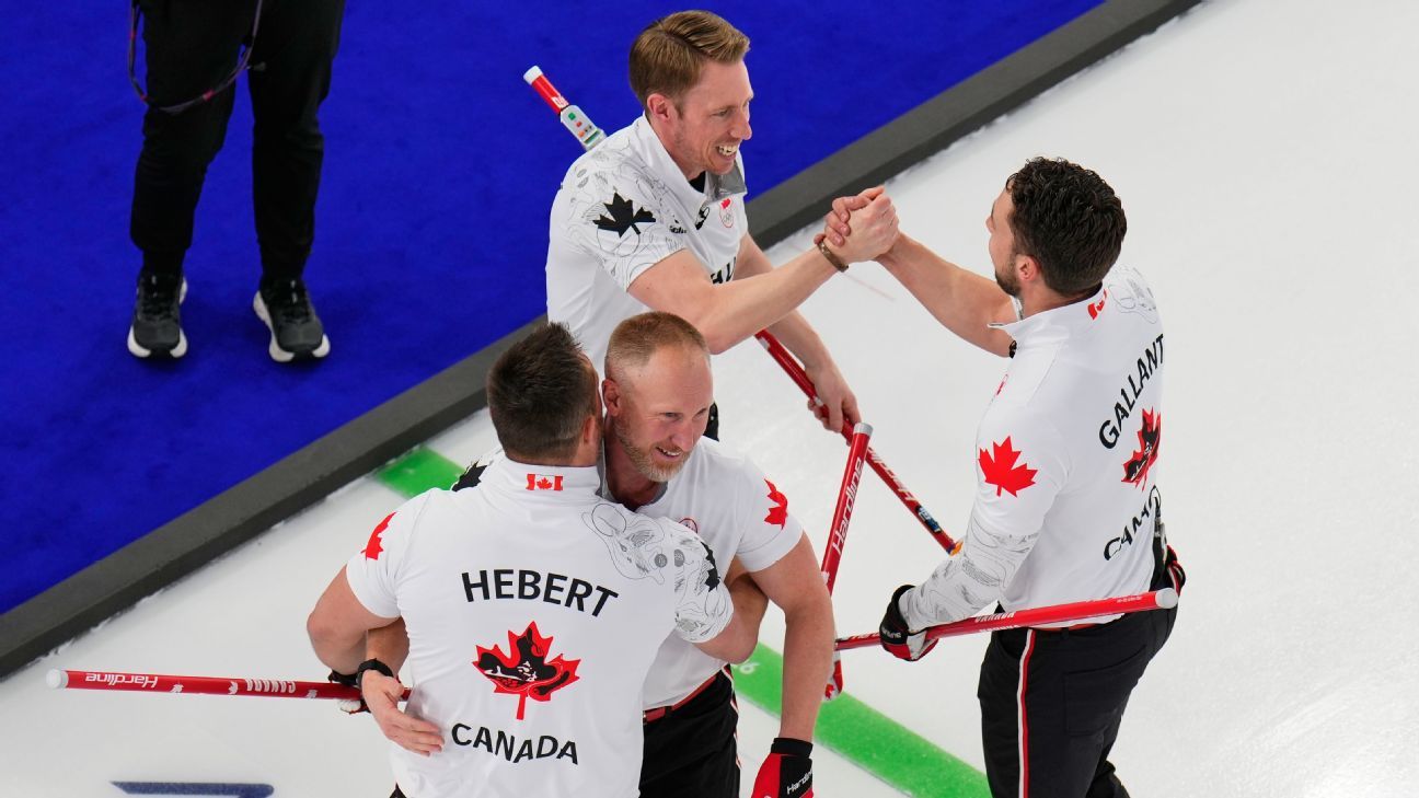 Canadá gana la medalla de oro en el partido por la medalla de oro contra Gran Bretaña en el curling olímpico masculino