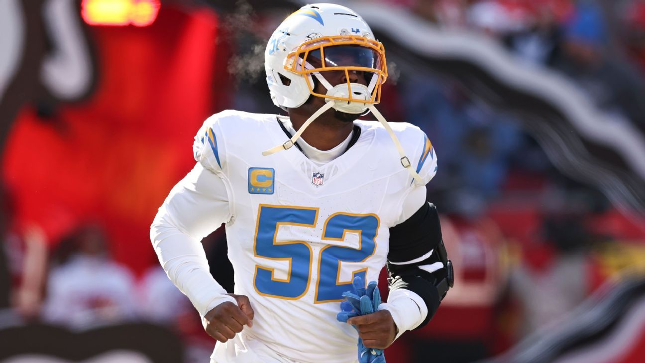 Fuente: Khalil Mack jugará en 2026 tras considerar el retiro