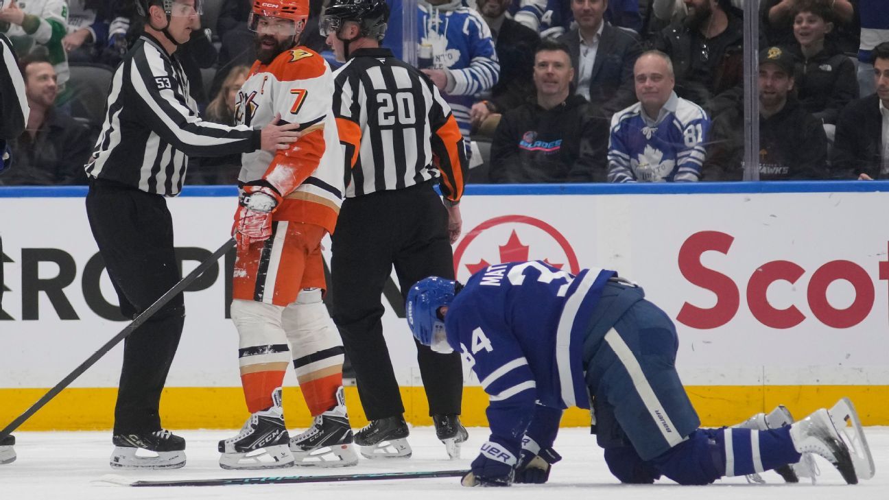Auston Matthews de los Leafs estará fuera de temporada tras sufrir una lesión de rodilla a rodilla