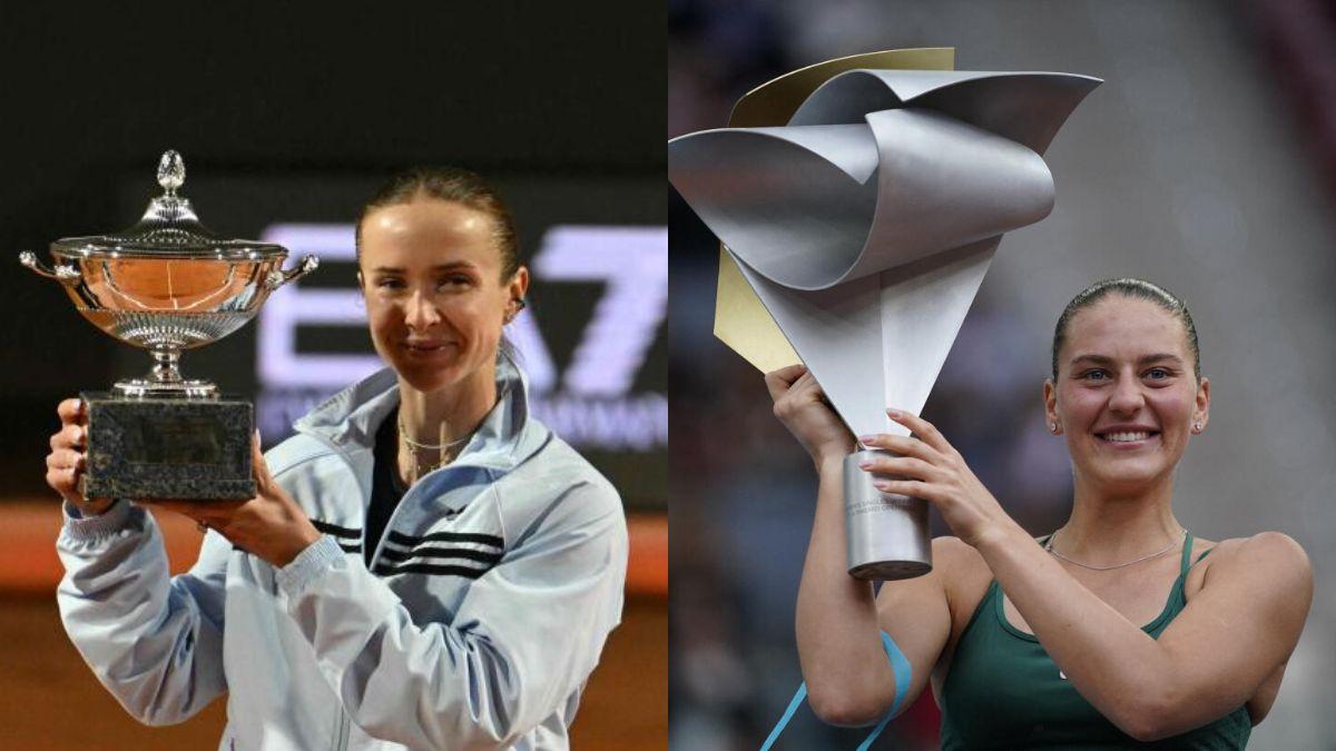Elina Svitolina y Marta Kostiuk levantan trofeos en la cancha de tenis de una Ucrania devastada por la guerra