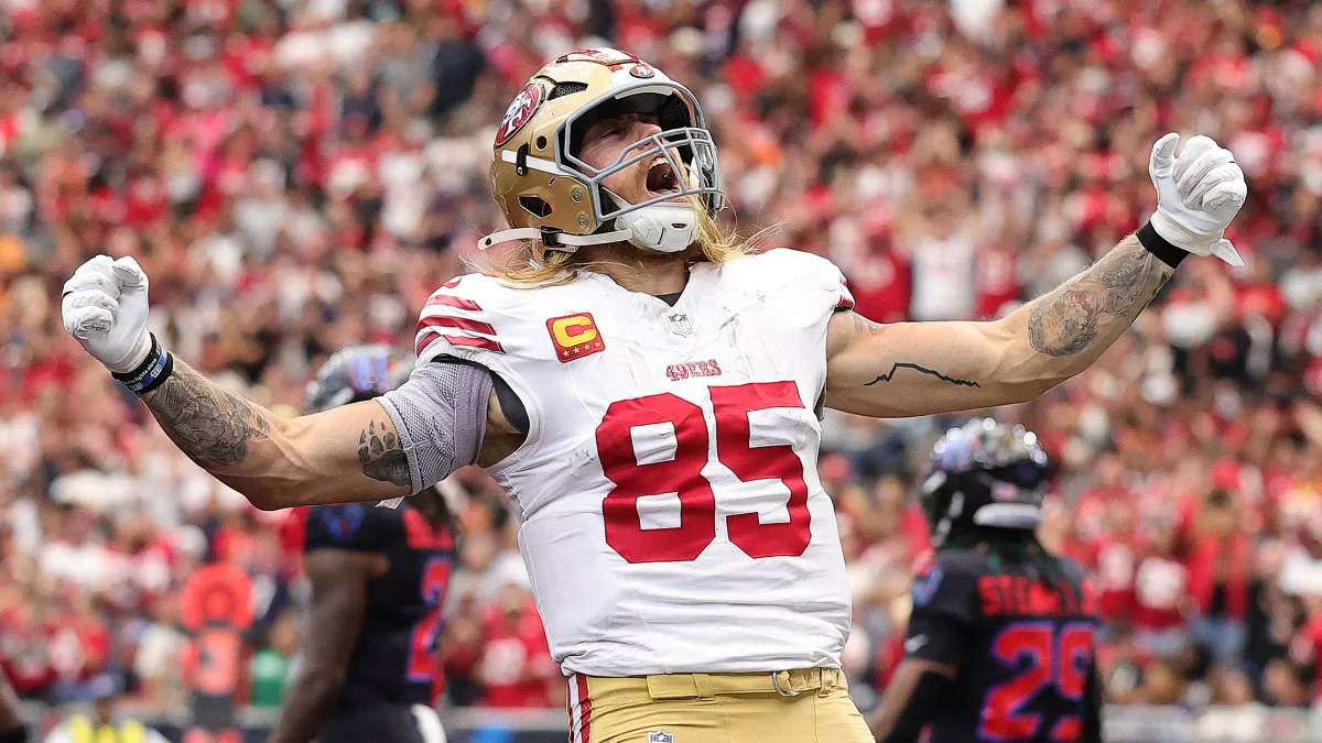 George Kittle de los 49ers ocupó el tercer lugar entre los mejores TE de la NFL, una cosa lo frena
