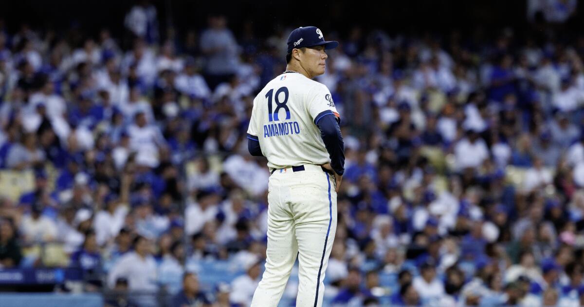 Yoshinobu Yamamoto tiene un comienzo difícil cuando los Dodgers pierden ante Arizona