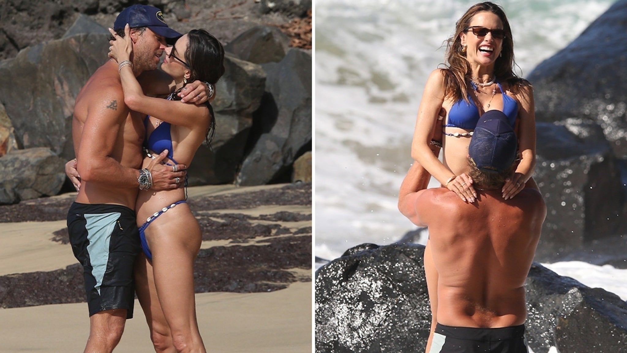 Alessandra Ambrosio fue captada besando a Buck Palmer en una playa brasileña