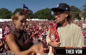 El brutal momento de Theo von es rechazado por la estrella de ESPN Jess Sims después de “disparar” su disparo en vivo en los estudios de juego