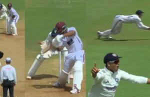 Ind vs Wi (reloj): Yashasvi Jaiswal toma una impresionante pesca baja para rechazar Shai Hope el primer día de la primera prueba