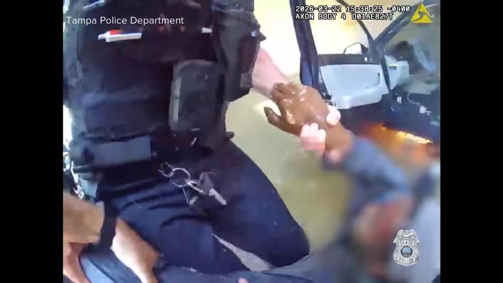 MIRAR: Video muestra a un hombre sacado de un auto en llamas en Tampa