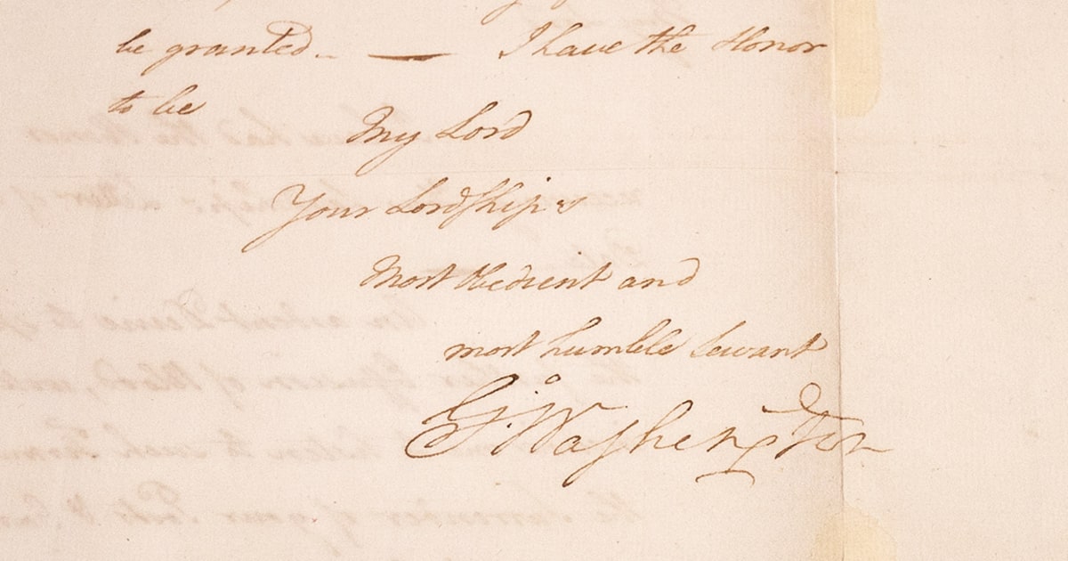 La carta de George Washington aceptando la rendición británica en Estados Unidos se exhibe en Londres