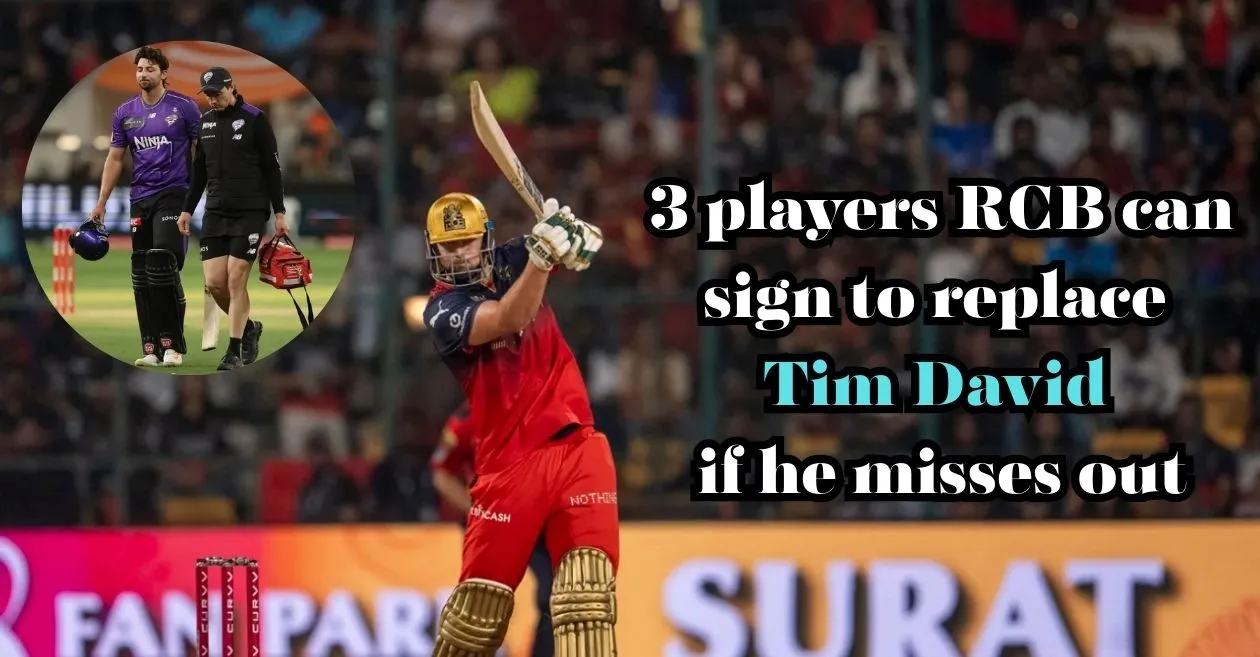 IPL 2026: 3 jugadores del RCB pueden firmar un contrato para reemplazar a Tim David si se pierde el partido