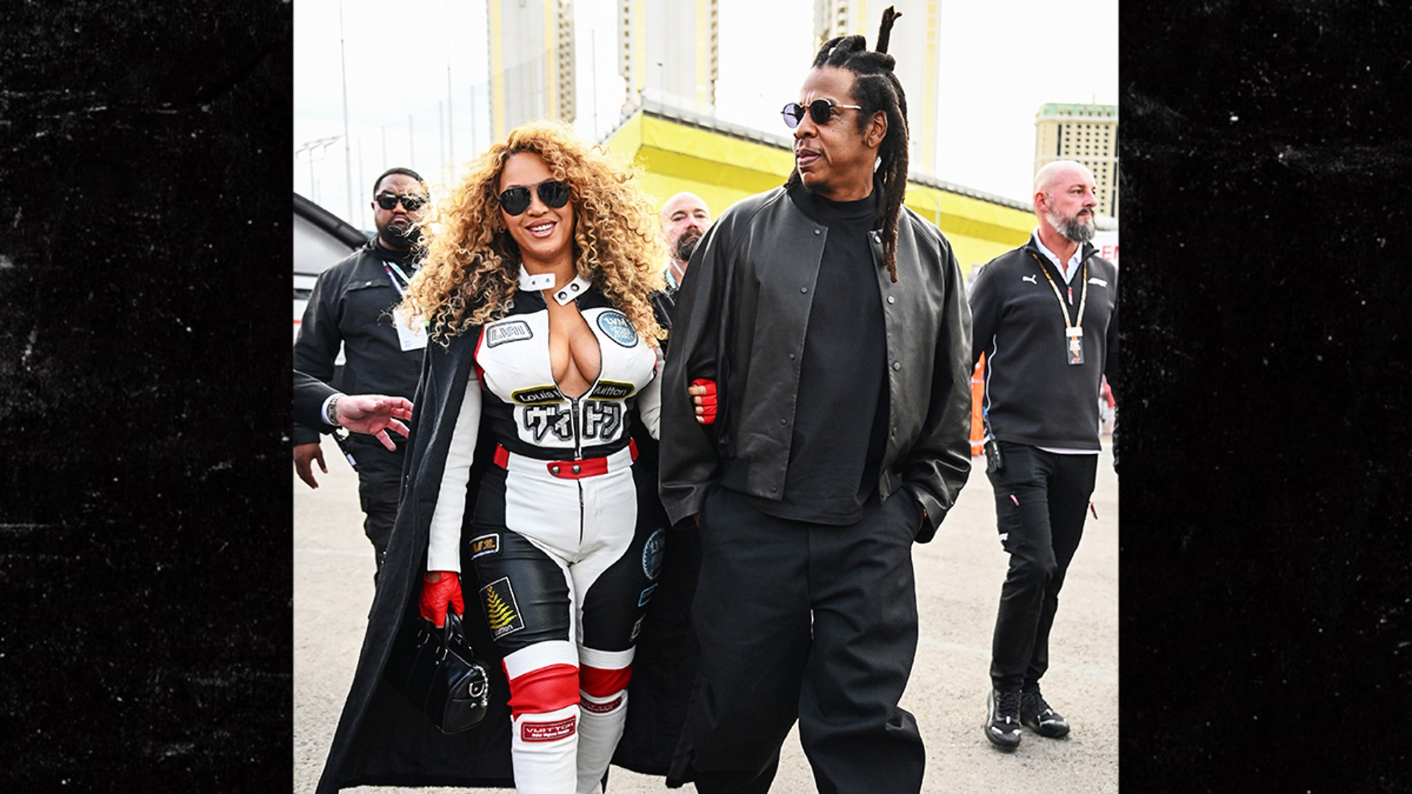 Beyoncé luce su escote con ropa de carreras en el Gran Premio de F1 de Las Vegas