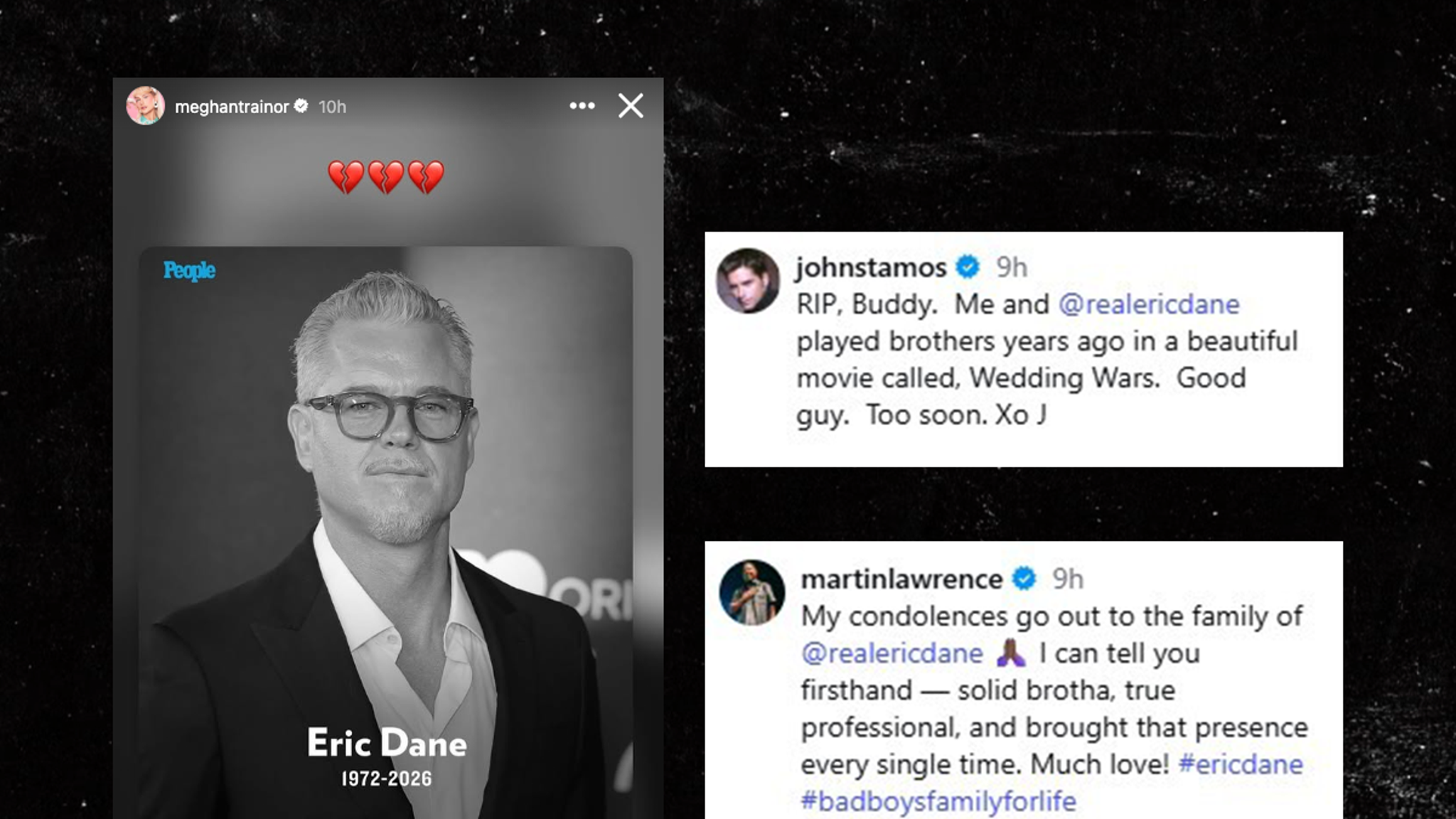 Los famosos recuerdan a Eric Dane tras su muerte