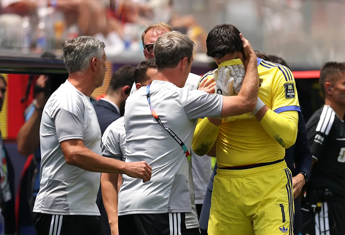Mundial 2026: el portero belga Thibaut Courtois expulsado por lesión en la derrota de cuartos de final ante España