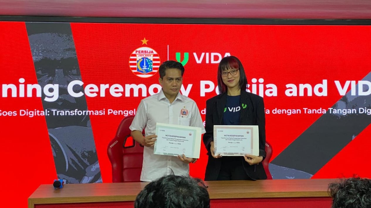 Persija colabora con VIDA, el proceso de contrato de jugador para patrocinar ya se puede firmar digitalmente