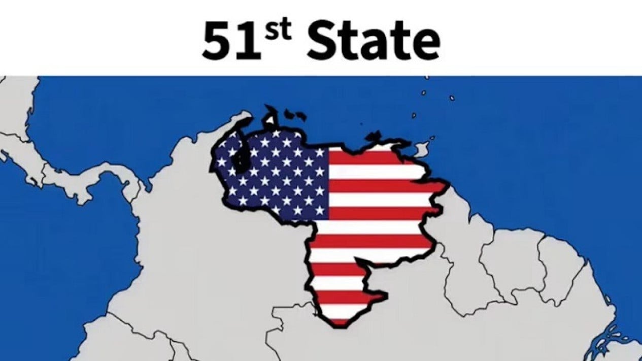 Trump subió un mapa gráfico de Venezuela, que se convirtió en el estado número 51 de América