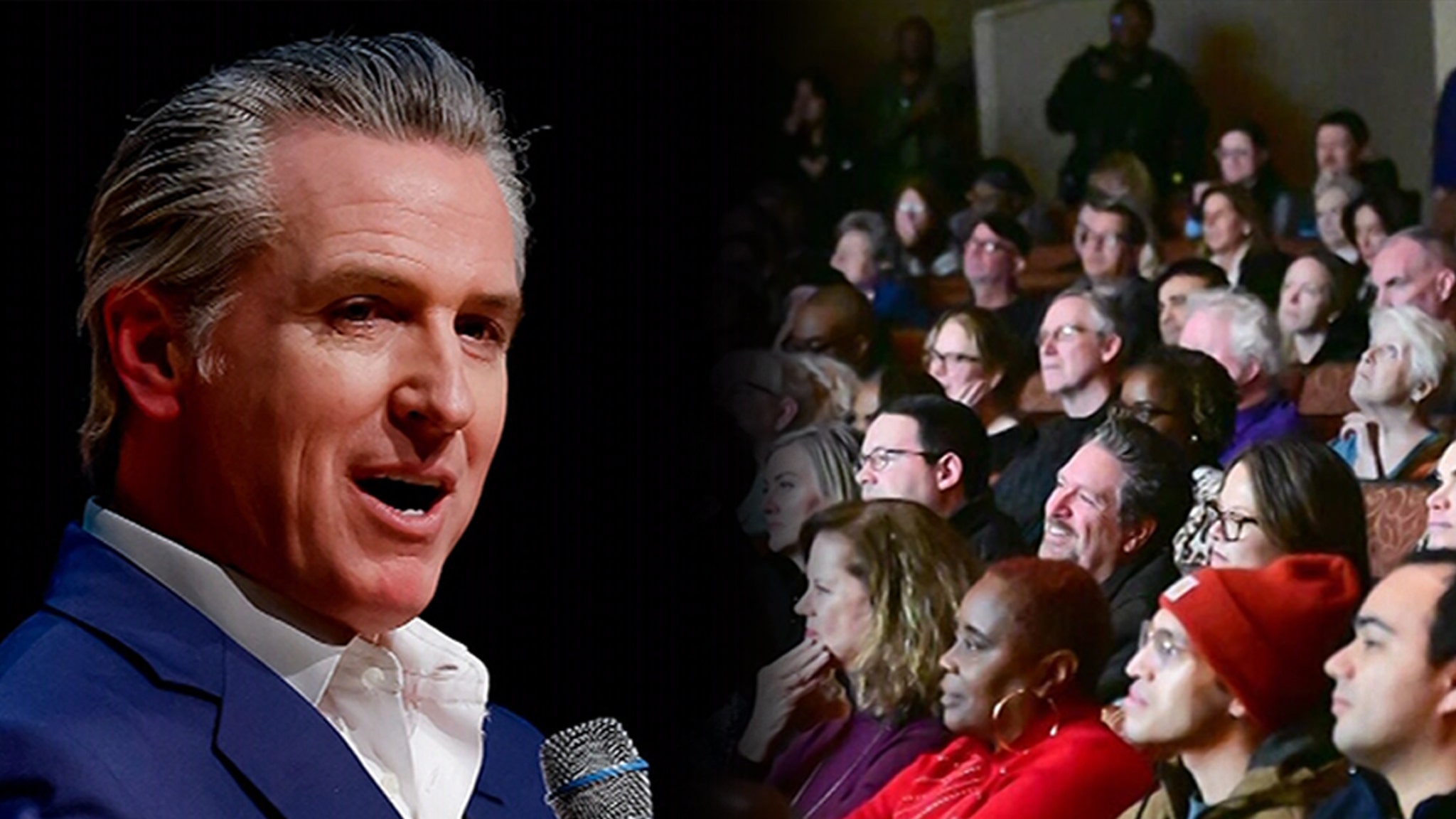 La audiencia de Gavin Newsom en Atlanta era predominantemente blanca