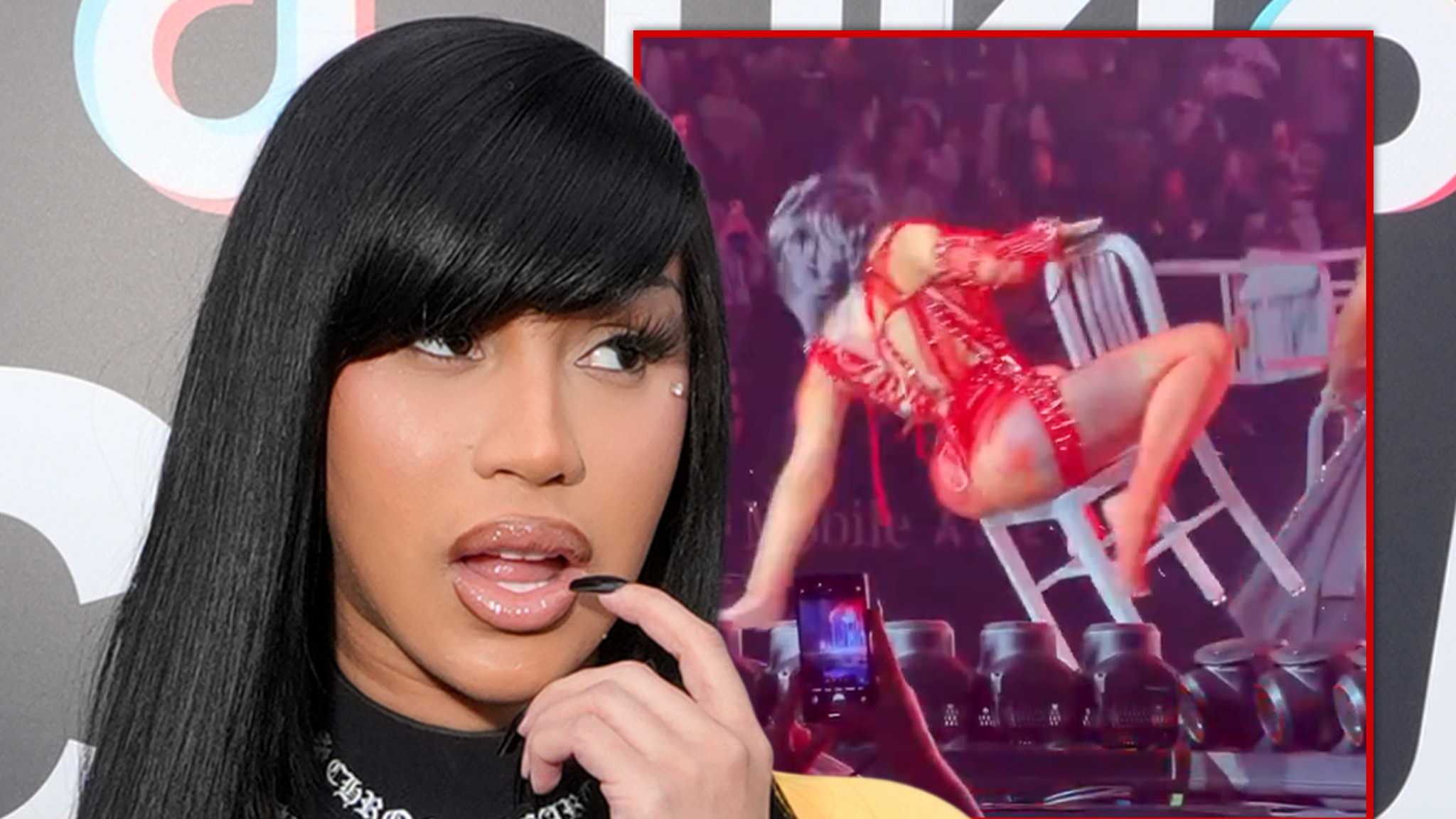 Cardi B cae en el escenario durante la gira ‘Little Miss Drama’