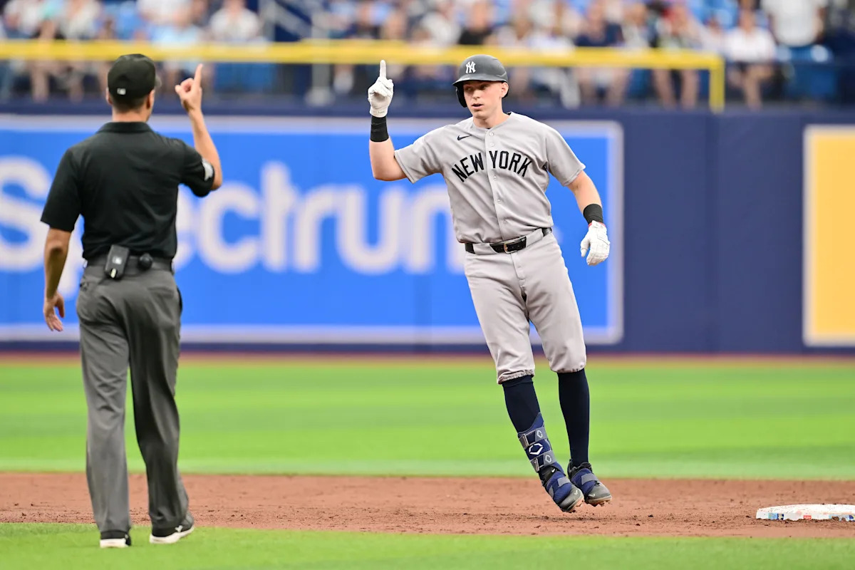 Ben Rice conecta 2 jonrones para los Yankees en la victoria 12-4, Nueva York divide la serie de 4 juegos con los Rays