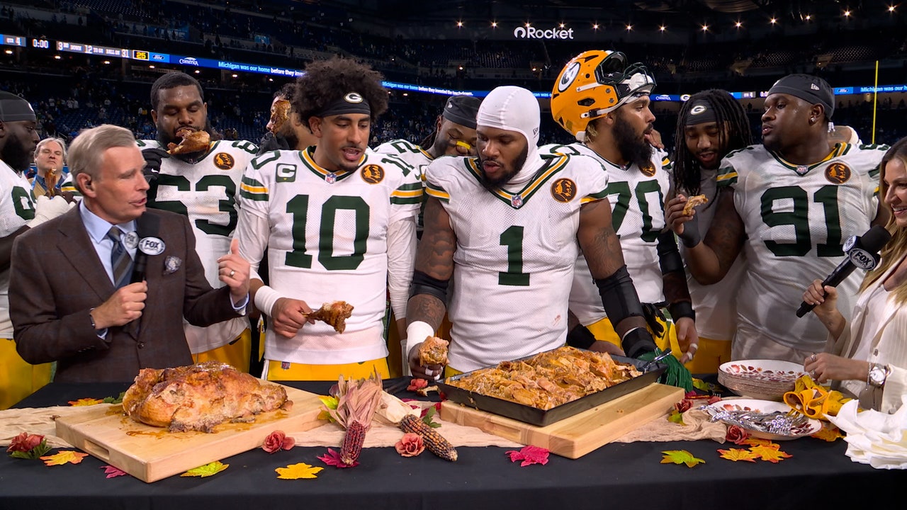 Fiesta de GRACIAS de los Packers Jordan Love y Micah Parsons sobre VICTORIA vs. Lions