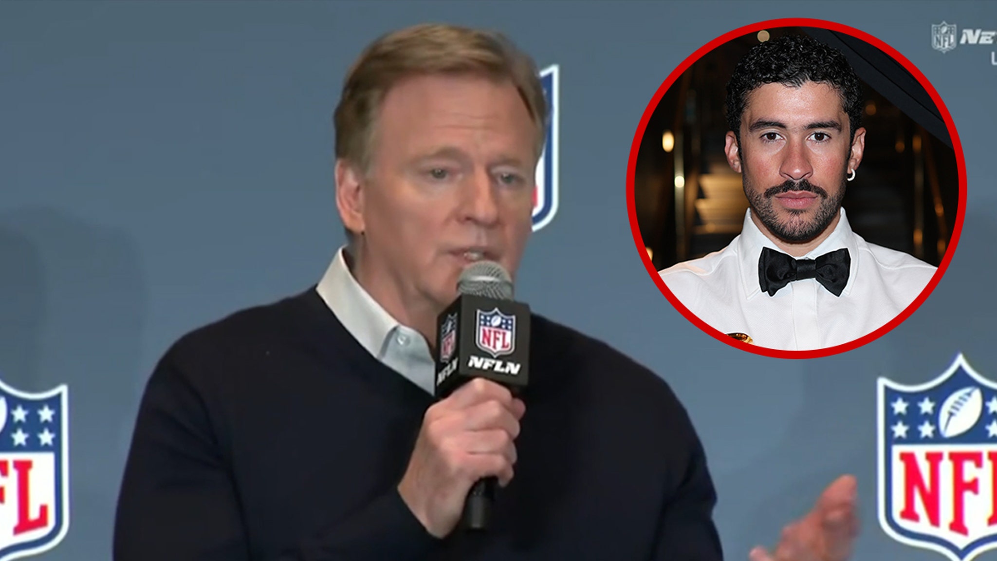 Roger Goodell cree que Bad Bunny no se volverá político durante el espectáculo de medio tiempo del Super Bowl