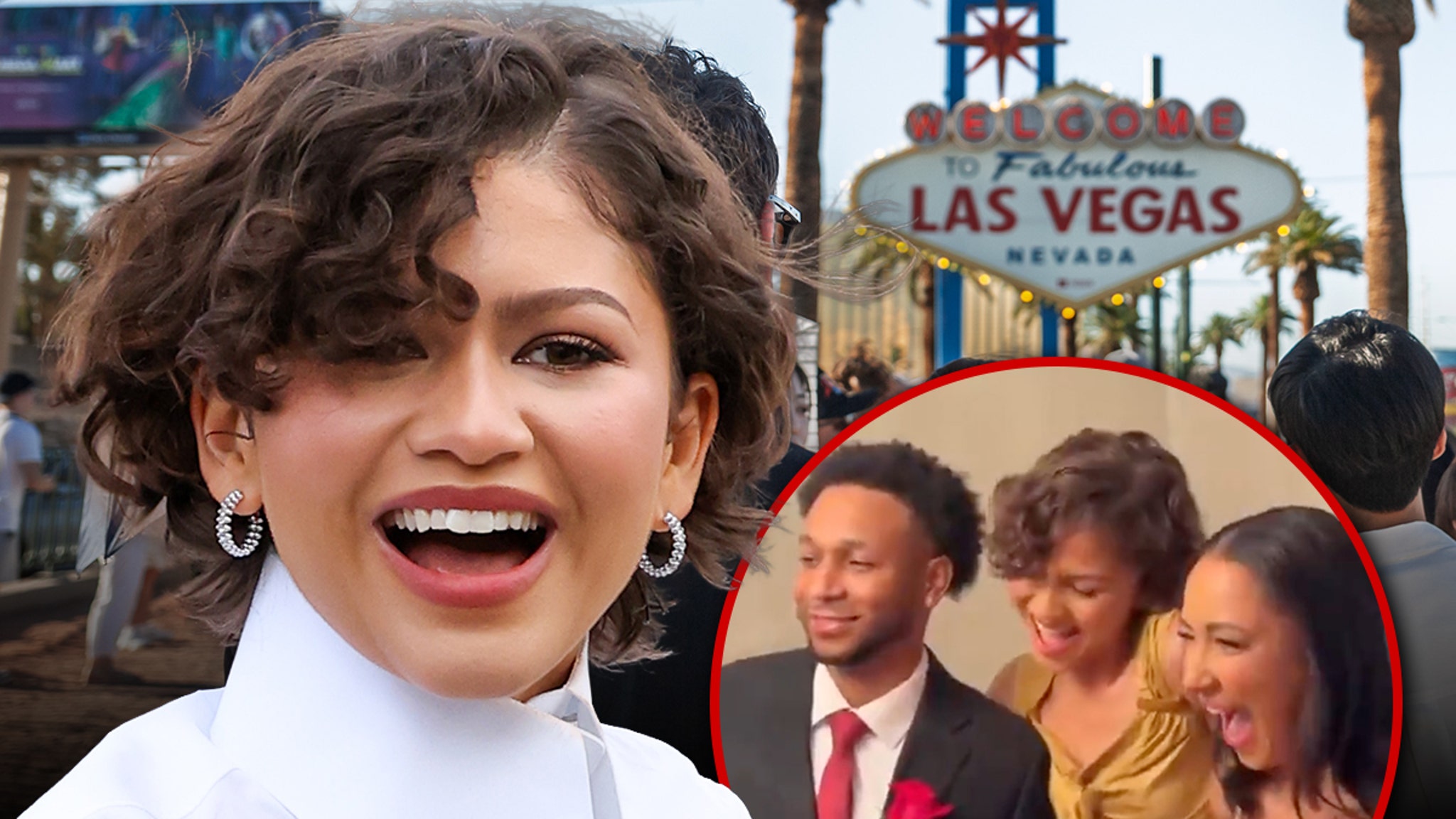 Zendaya actúa como padrino oficial de boda para promocionar una nueva película