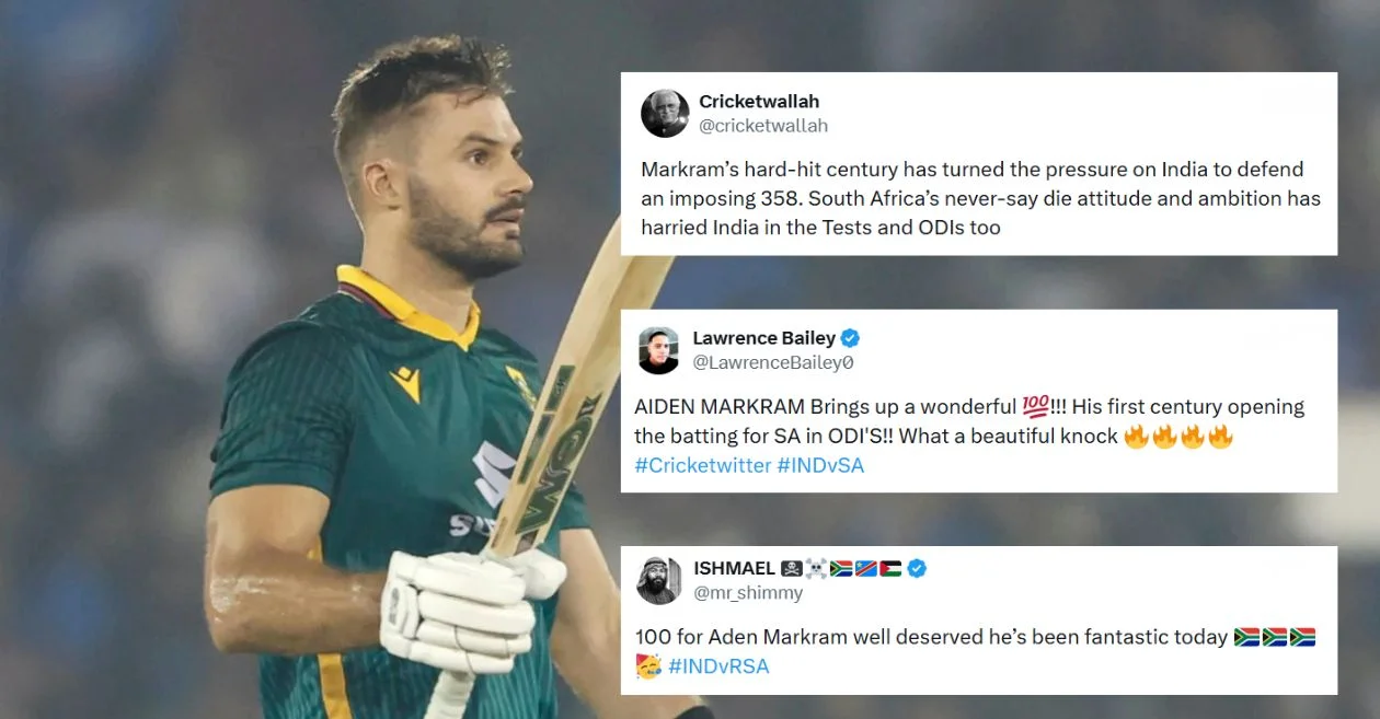 Los fanáticos rugen de alegría mientras el brillante siglo de Aiden Markram mantiene viva a Sudáfrica en un duro partido contra India en Raipur ODI