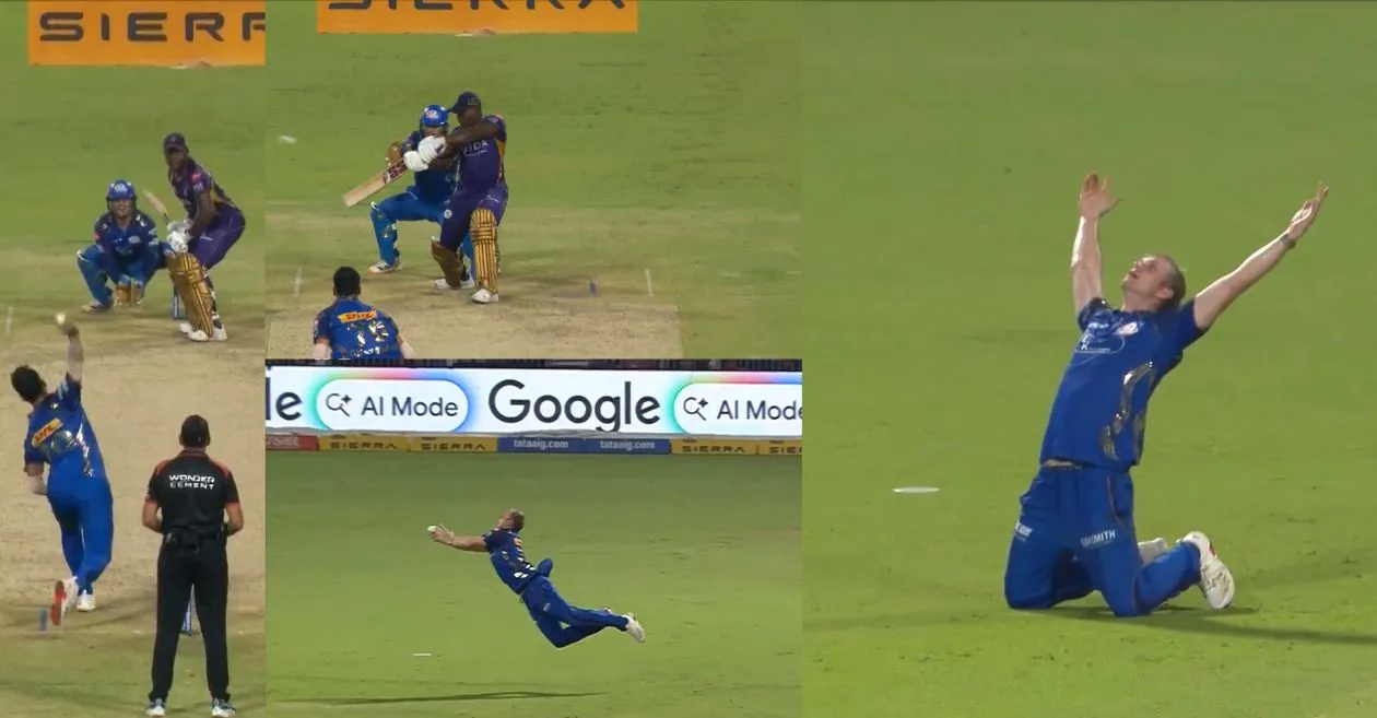 IPL 2026 (MIRAR): Corbin Bosch atrapa un aturdidor y elimina a Rovman Powell durante el choque KKR vs MI