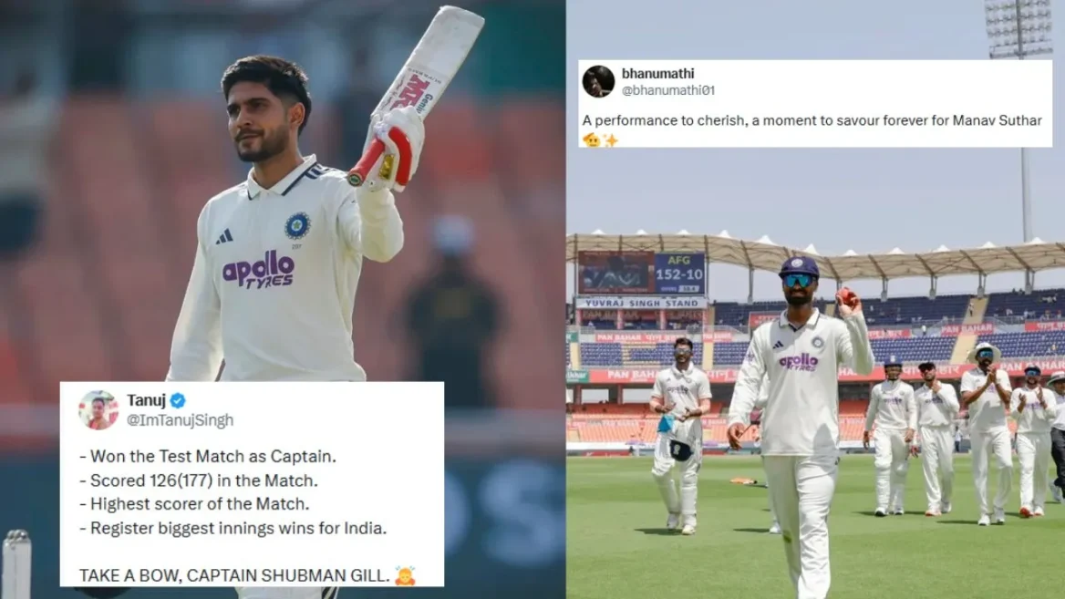 Los fanáticos estallan cuando Shubman Gill y Manav Suthar llevan a India a una victoria histórica contra Afganistán en una prueba única