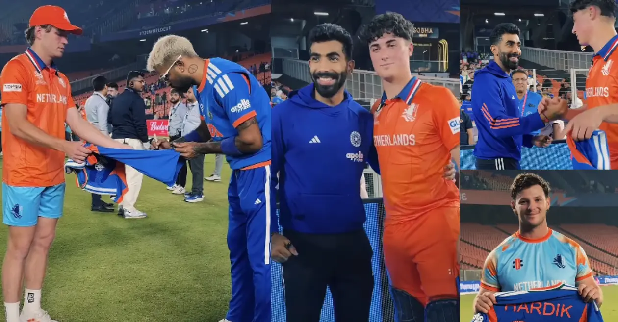 MIRAR: Hardik Pandya y Jasprit Bumrah se ganan el corazón al entregar camisetas firmadas de Holanda después del partido de la Copa Mundial T20 2026