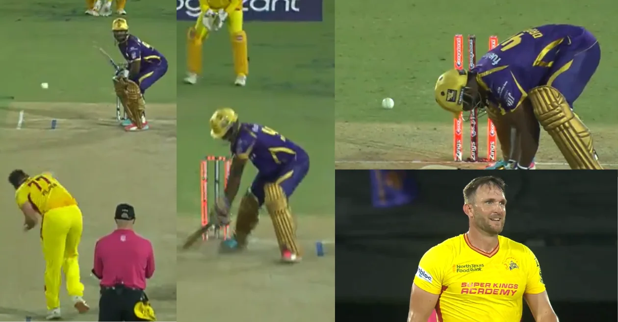 MLC 2026 (MIRAR): Hardus Viljoen ataca a Andre Russell con un york perfecto durante el choque LAKR vs TSK