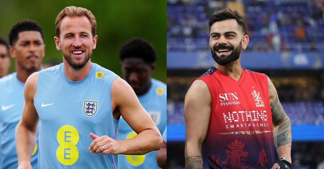 El fanático de Virat Kohli, Harry Kane, sugiere en broma jugar para el BCE y el RCB antes de la Copa Mundial de la FIFA