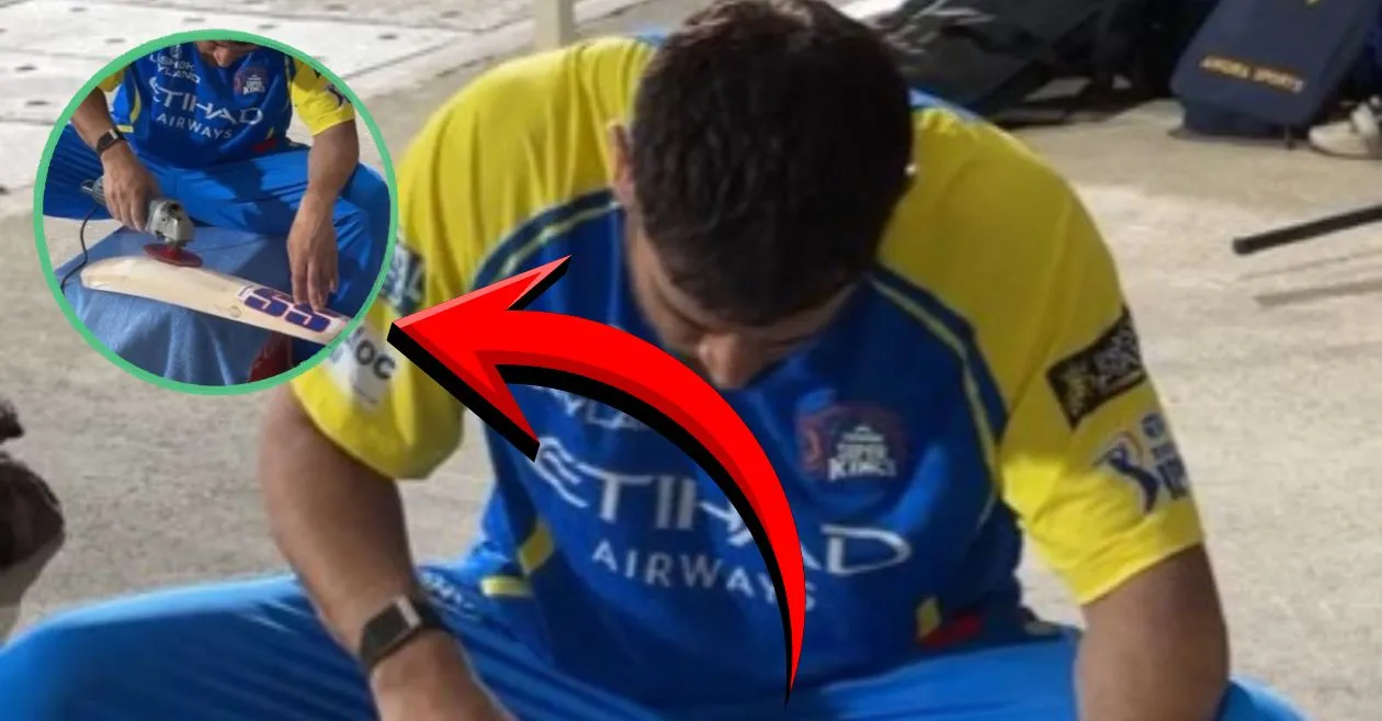 MIRAR: MS Dhoni repara el bate con una amoladora eléctrica durante la sesión de práctica de IPL 2026